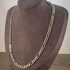 Sterling Figaro 20" 5.5mm Unisex Link Chain